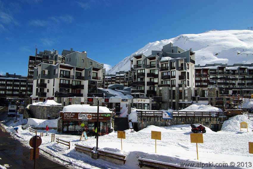 The South West facing side of the Sefcotel, Tignes Val Claret, winter 2013.